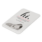 モダンタイポグラフィ「こんにちは」 写真誕生のお知らせ マグネット (左側)