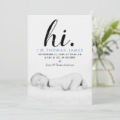 モダンタイポグラフィ「こんにちは」 写真誕生のお知らせ 案内状 (スタンド正面)