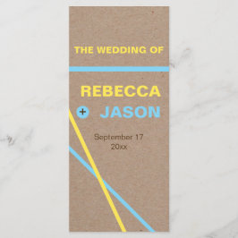 モダンタイポグラフィ&ストライプ結婚式プログラム プログラム