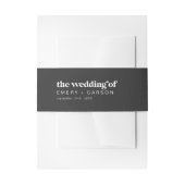 モダンタイポグラフィ |チャコールグレイ結婚ズ 招待状ベリーバンド (正面例)