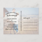 モダンタイポグラフィ | バーラップ |日付はがきを保存 案内ポストカード (裏面)