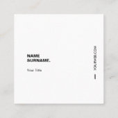 モダンタイポグラフィ ホワイトスクエア名刺 スクエア名刺 (裏面)