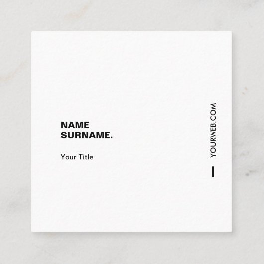 モダンタイポグラフィ ホワイトスクエア名刺 スクエア名刺 (裏面)