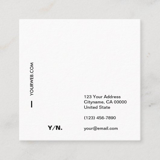 モダンタイポグラフィ ホワイトスクエア名刺 スクエア名刺 (正面)