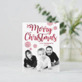 モダンタイポグラフィ | メリークリスマススクリプト | フォト シーズンポストカード (スタンド正面)