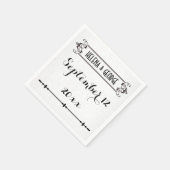 モダンタイポグラフィ、ヴィンテージフレ結婚ーム スタンダードカクテルナプキン (角)