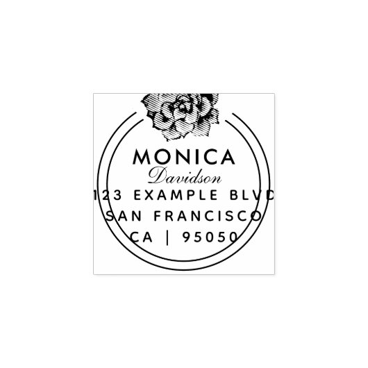 モダンタイポグラフィ |多肉性差出人住所 ラバースタンプ (インプリント)