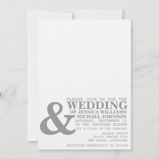 モダンタイポグラフィ 招待状 (正面)