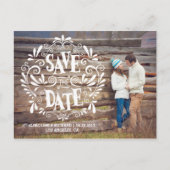 モダンタイポグラフィ |日付はがきを保存 案内ポストカード (正面)