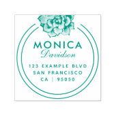 モダンタイポグラフィ |緑の多肉性差出人住所 セルフインキングスタンプ (デザイン)