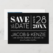 モダンタイポグラフィ | 編集可能なカラー日付の保存 案内ポストカード (正面/裏面)