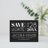 モダンタイポグラフィ | 編集可能なカラー日付の保存 案内ポストカード (スタンド正面)