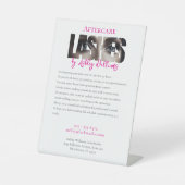 モダンタイポグラフィ「LASHES by」アフターケア 台座サイン (正面)