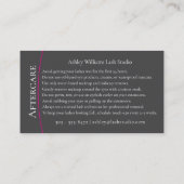 モダンタイポグラフィ「LASHES by」アフターケア 名刺 (裏面)