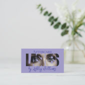 モダンタイポグラフィ「LASHES by」アフターケア 名刺 (スタンド正面)