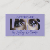 モダンタイポグラフィ「LASHES by」アフターケア 名刺 (正面)