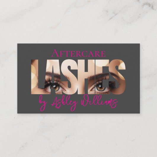 モダンタイポグラフィ「LASHES by」アフターケア 名刺 (正面)