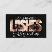 モダンタイポグラフィ「LASHES by」アフターケア 名刺 (正面)