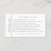 モダンタイポグラフィ「LASHES by」アフターケア 名刺 (裏面)