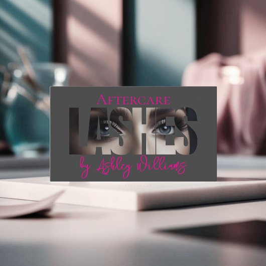 モダンタイポグラフィ「LASHES by」アフターケア 名刺