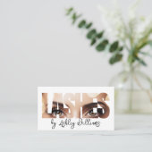 モダンタイポグラフィ「LASHES by」ラッシュアーティスト 名刺 (スタンド正面)