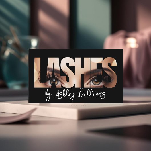 モダンタイポグラフィ「LASHES by」ラッシュアーティスト 名刺