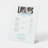 モダンタイポグラフィ「LASHES by」価格表 台座サイン (正面)
