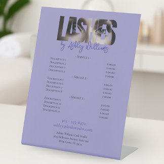 モダンタイポグラフィ「LASHES by」価格表 台座サイン