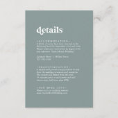 モダンタイポグラフィ | Sage Greenの結婚詳細 エンクロージャーカード (正面)