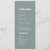 モダンタイポグラフィ | Sage Green結婚式 プログラム (正面)