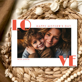 モダンタイポグラフィLOVE happy Mother's day photo シーズンカード