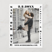 モダンタイポグラフィqrコード2 photo save date 案内ポストカード (正面)