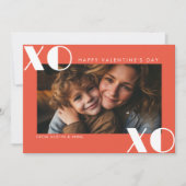 モダンタイポグラフィXOXOハッピーバレンタインデー写真 シーズンカード (正面)