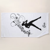 モダンタップダンサー ビーチタオル (正面)