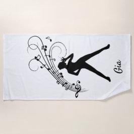 モダンタップダンサー ビーチタオル