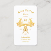 モダンタトゥーアーティストタトゥースタジオホワイト金ゴールド 名刺 (正面)