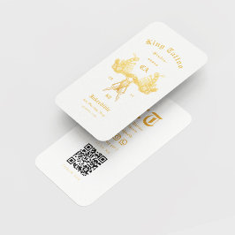 モダンタトゥーアーティストタトゥースタジオホワイト金ゴールド 名刺