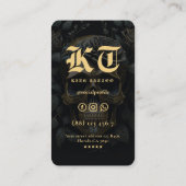 モダンタトゥーアーティストフローラスカル金ゴールドゴシック 名刺 (裏面)