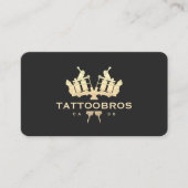 モダンタトゥーアーティストブラック金ゴールドタトゥースタジオ 名刺 (正面)