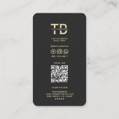 モダンタトゥーアーティストブラック金ゴールドタトゥースタジオ 名刺 (裏面)