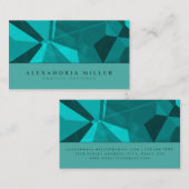 モダンターコイズとティール（緑がかった色）抽象芸術 名刺 (正面/裏面)