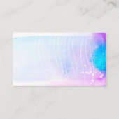 モダンターコイズとパープル抽象芸術アートデザイン 名刺 (裏面)