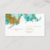 モダンターコイズと金ゴールドナゲット 名刺 (裏面)