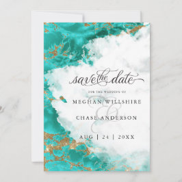 モダンターコイズウォーターカラージェード  BarefootBride™