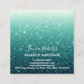モダンターコイズグリッターアポイントメントカード 予約カード (裏面)