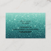 モダンターコイズグリッタージュエリー気に 名刺 (裏面)