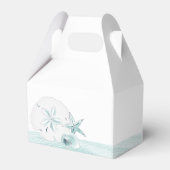 モダンターコイズシーシェルビーチ結婚式パーティー フェイバーボックス (裏面サイド)