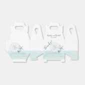 モダンターコイズシーシェルビーチ結婚式パーティー フェイバーボックス (折り畳みなし)