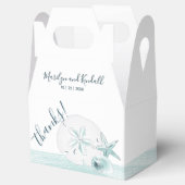 モダンターコイズシーシェルビーチ結婚式パーティー フェイバーボックス (オープン)