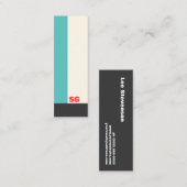 モダンターコイズストライプミニ名刺 スキニー名刺 (正面/裏面)